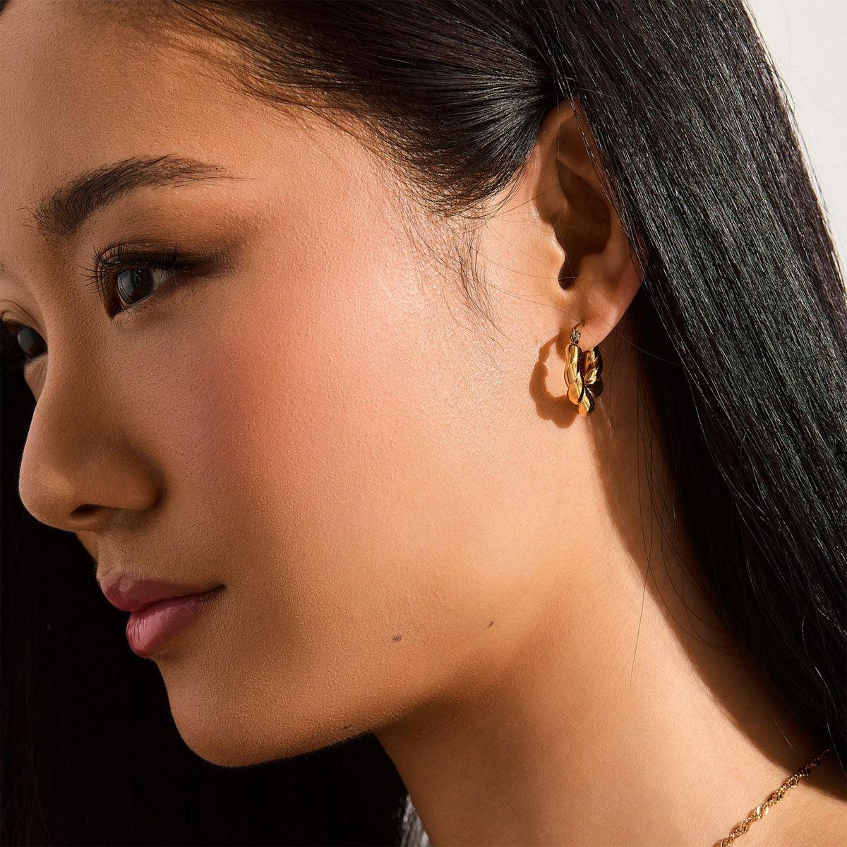 Chunky Twisted Hoop Earrings