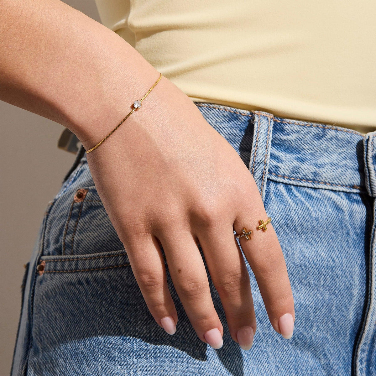 Dainty Crystal Charm Bracelet