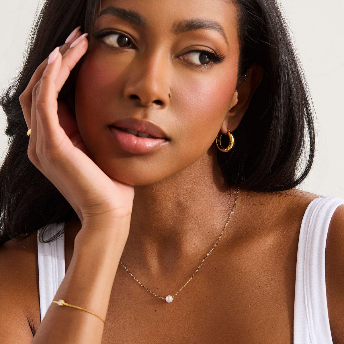 Single Pearl Drop Necklace