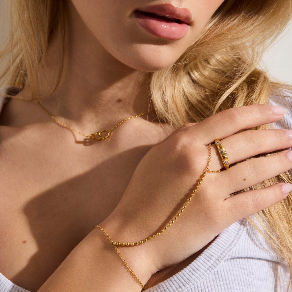Delicate Ball Chain Hand Bracelet