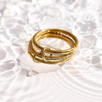 Stacked Linked Crystal Band Ring