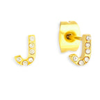 Crystal Initial Stud Earrings - EVRYJEWELS