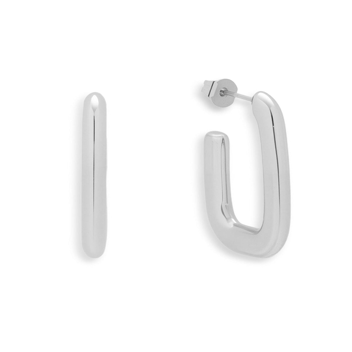 Rounded Square Hoop Earrings - EVRYJEWELS