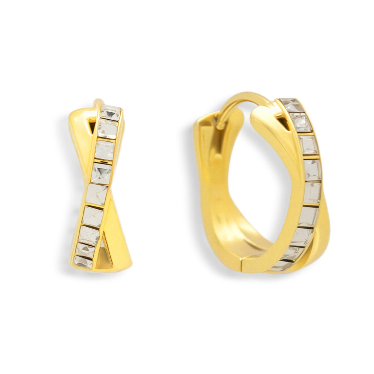 Crystal Twist Hoop Earrings - EVRYJEWELS