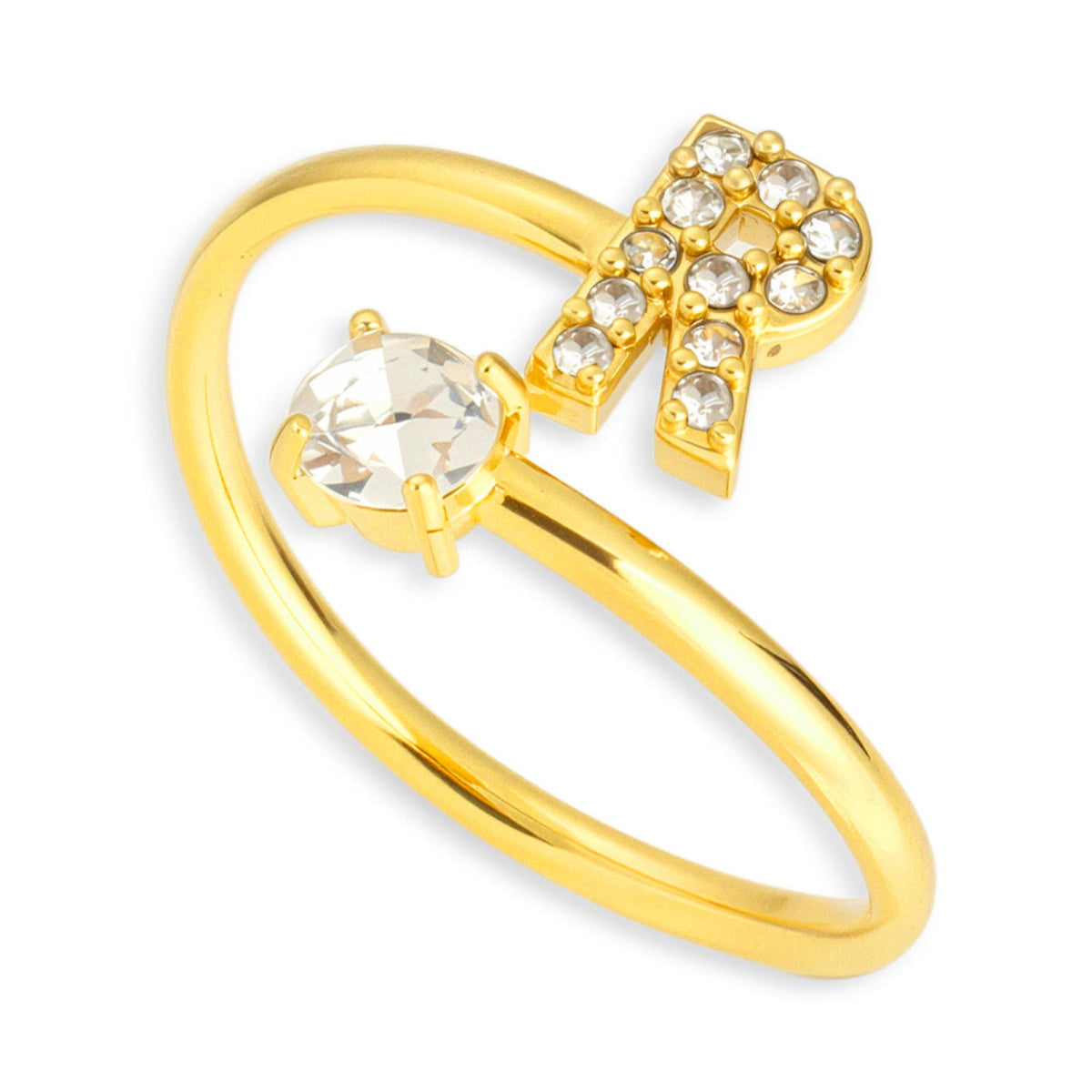 Sparkle Initial Wrap Ring - EVRYJEWELS