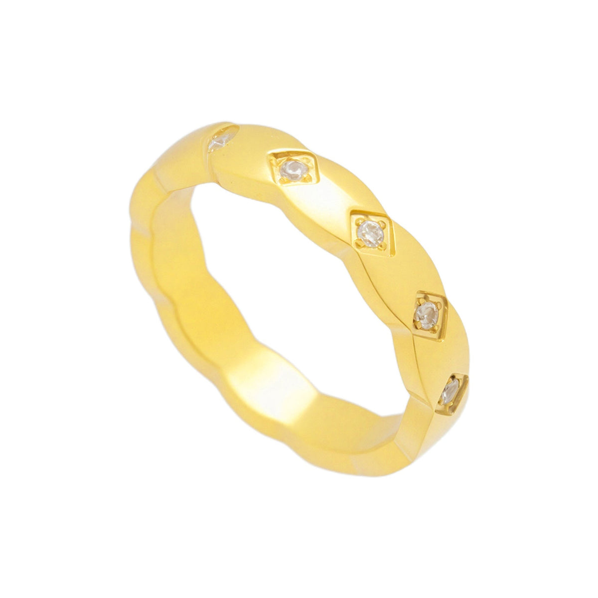 Twist Crystal Inset Ring - EVRYJEWELS