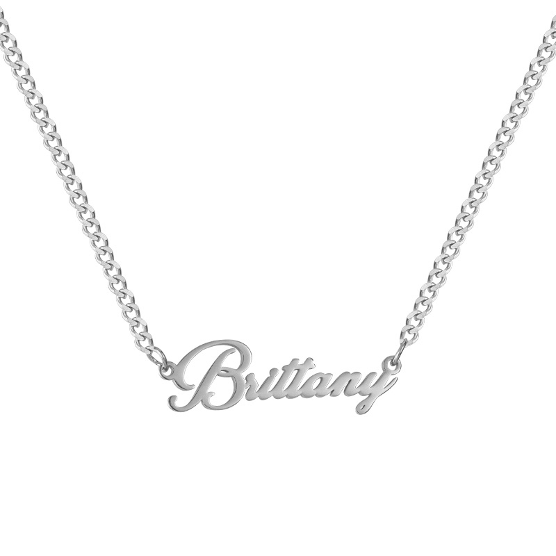 Custom/Personalized Nameplate Curb Necklace - EVRYJEWELS