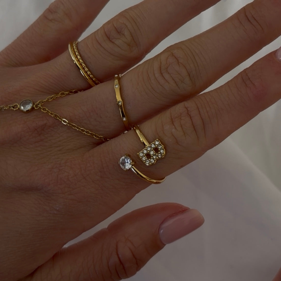 Sparkle Initial Wrap Ring