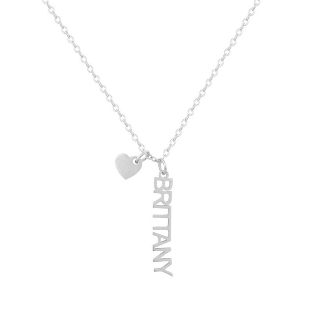 Custom/Personalized Mini Vertical Charm Nameplate Necklace - EVRYJEWELS