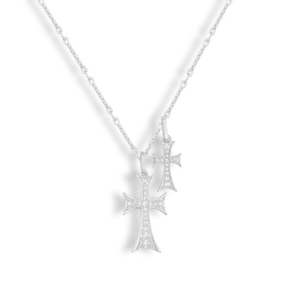 Double Cross Me Necklace - EVRYJEWELS