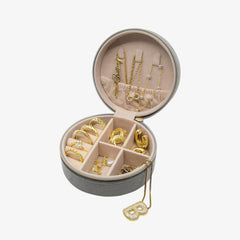Round Velvet Travel Jewelry Case - EVRYJEWELS