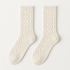 Cozy Knit Pattern Crew Socks - EVRYJEWELS